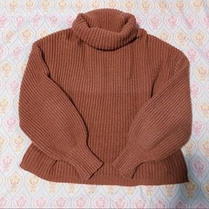 Orange turtle neck crop sweater